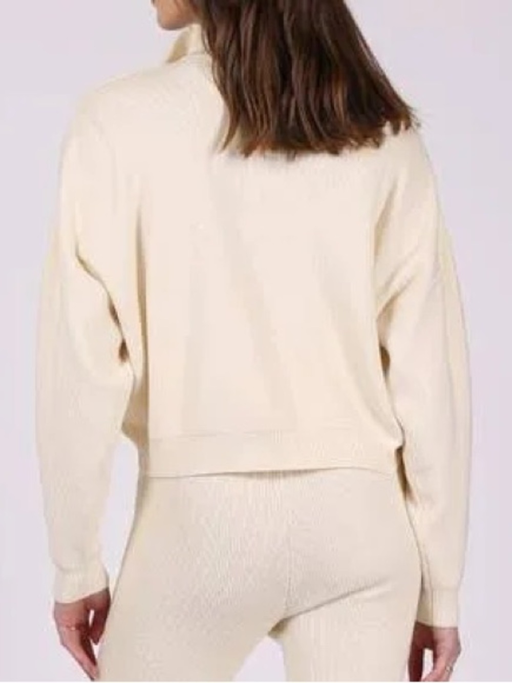 Brunette The Label Cream Ribbed Collared Sweater - Picture 4 of 11